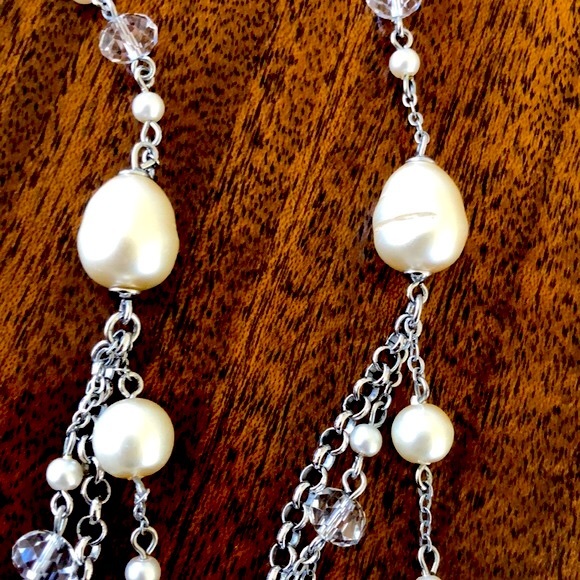 Premier Design bridal collection crystal and pearl multistrand necklace - Picture 4 of 16